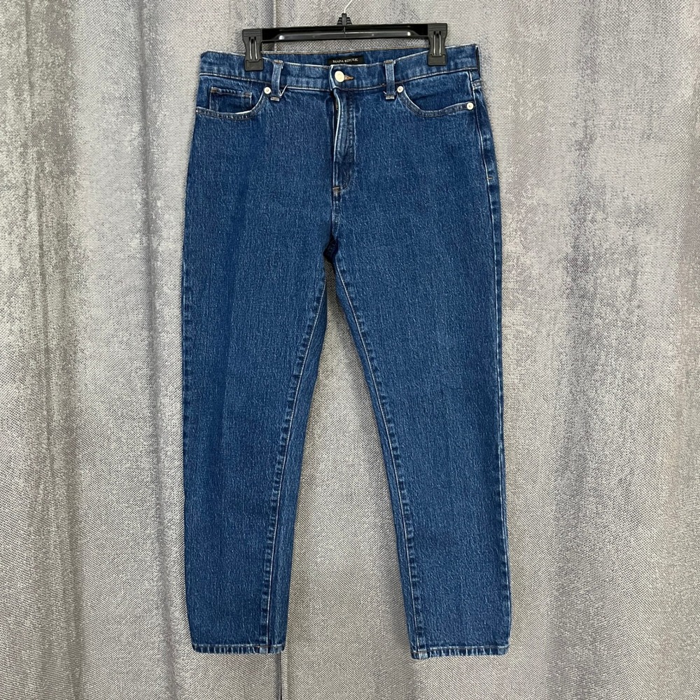 Banana Republic Women's Sz 29/8 The Beau Jean High Rise Straight Dark Wash Denim